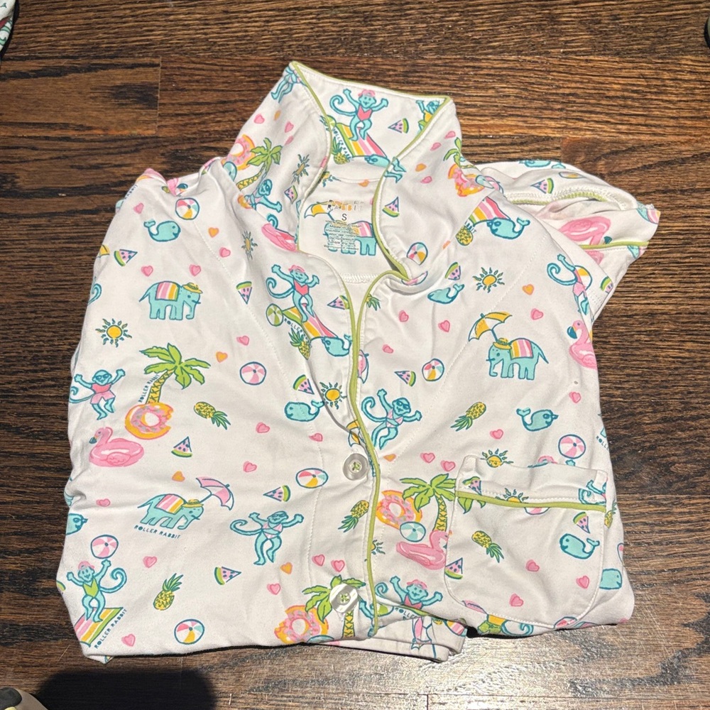 Roller Rabbit Multicolor Animal Print Pajamas short sleeve and shorts